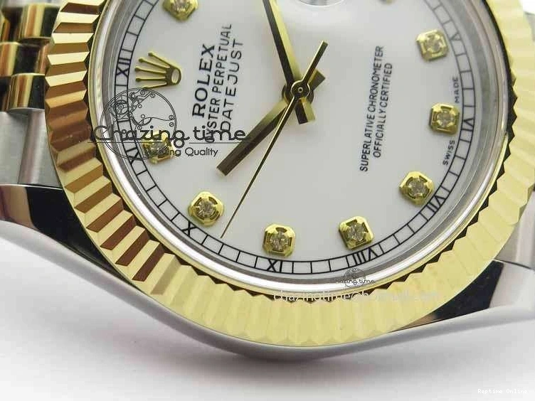 0113 DateJust II 41mm SS YG BP Maker Best Edition White Diam Dial On Jubilee Bracelet A ModernLook 3663